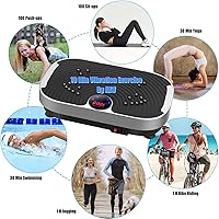 Vista 2 de AXV Máquina de ejercicios con placa de vibración, entrenamiento de cuerpo entero, plataforma de fitness, máquina de drenaje linfático para pérdida