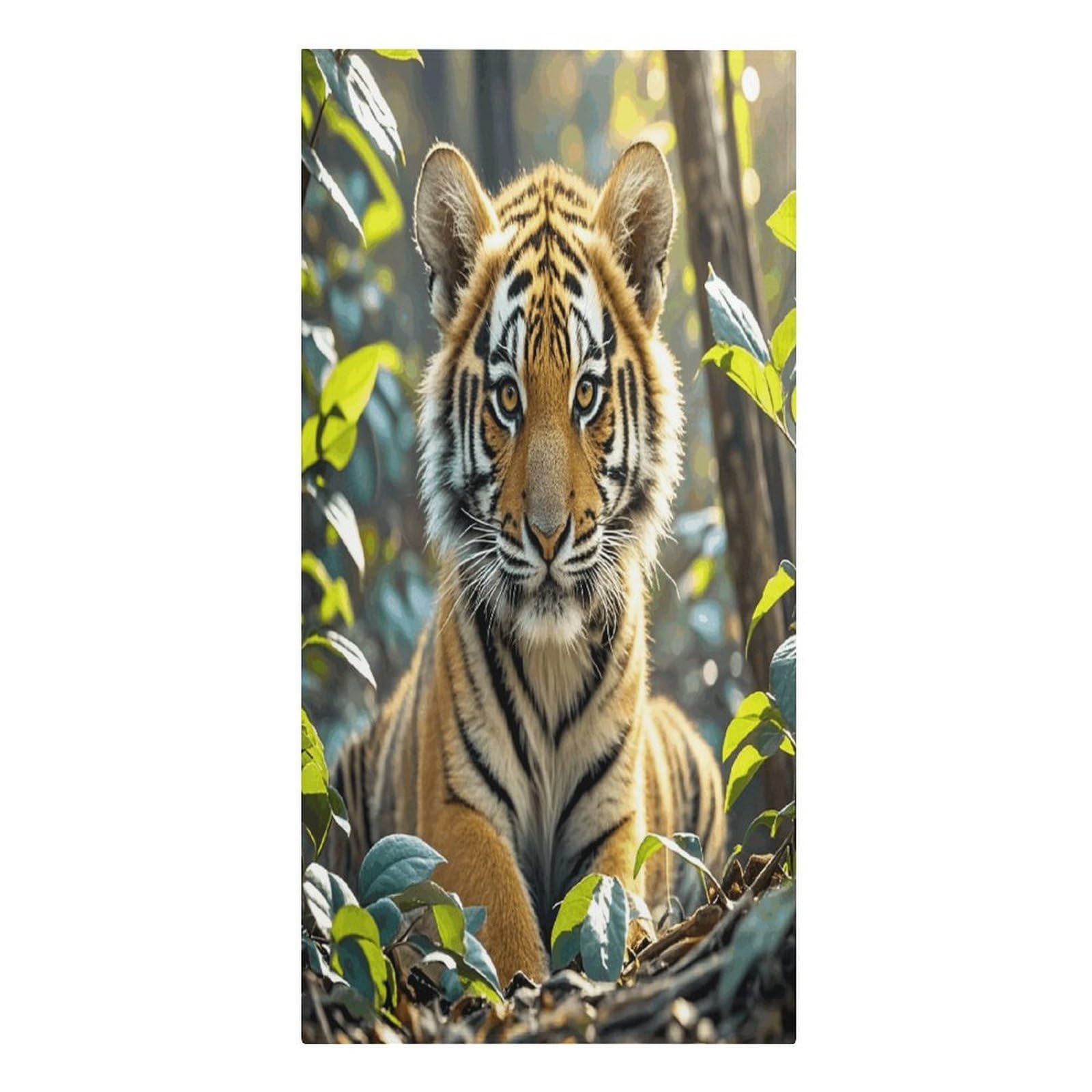 FekiLoot Jungle Tigers Cub Towels Soft Oversized Beach Towels Absorbent Sand Free Bath Towel Travel Compact Swim Towels Lightweight Quick Dry Pool Towel Large Beach Blanket 30" X 61"