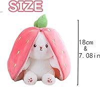 Vista 2 de Easter Bunny Stuffed Animal Rabbit Plushie Funny Hide and Seek Bunny Carrot Strawberry Plush Floppy Ear Rabbits with Zipper Cute Bunnies Toy Decor