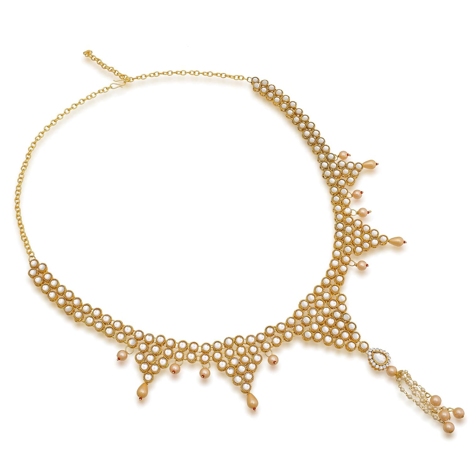 Buy The Luxor American Diamond Pearl Waist Chain Belly Chain Kamarband