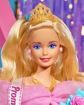 Barbie Curly Blonde Hair & 1980s Prom Queen Outfit Collectible & Display