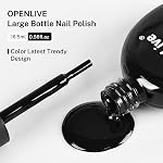 OpenLive 16.5ml Black Nail Polish Large Volume Quick Drying Nail Polish, Fast Drying and Long Lasting Color Nail Art DIY Home Manicure Gift for Women