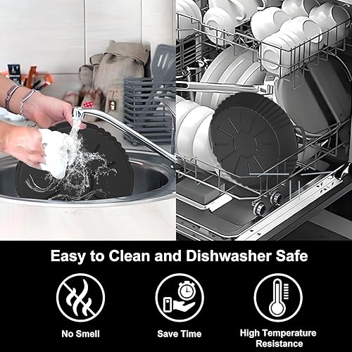 Miniatura 5 de Forros redondos de silicona para freidora de aire, paquete de 3, forros de silicona Ninja AF101 y AF161 para 4-5.3 cuartos de galón, accesorios