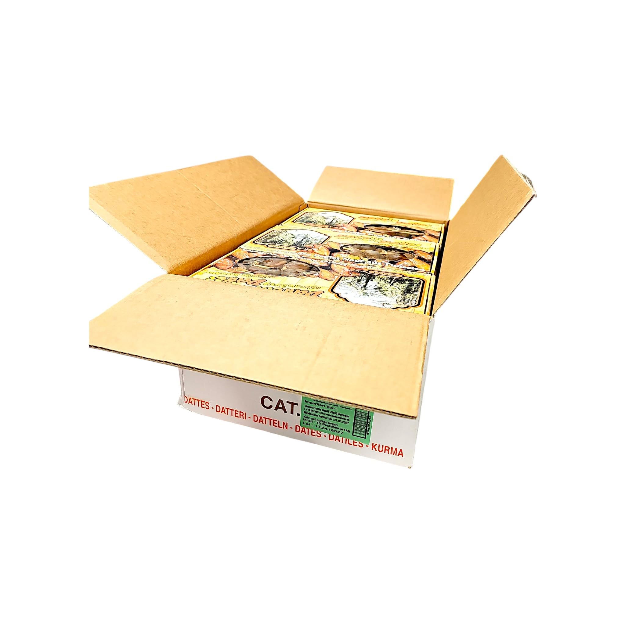 Deglet Nour Datteln aus Tunesien 12x 1kg Premium-Qualität Natürlich Süß Saftig Ohne Zusatzstoffe Vegan Glutenfrei