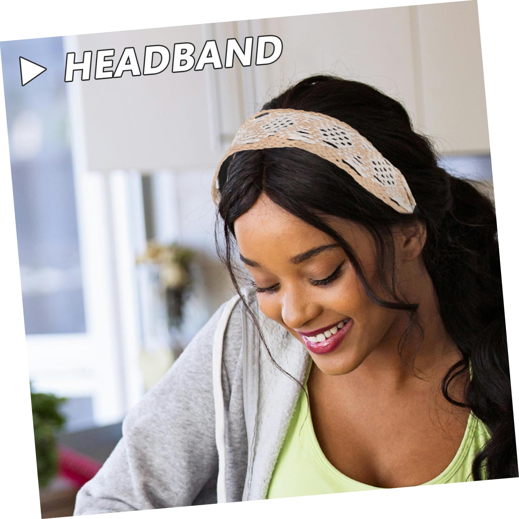 iplusmile Bandeau Large Raphia Tressé Accessoire de Coiffure pour Cheveux Bandeau pour Cheveux Femme