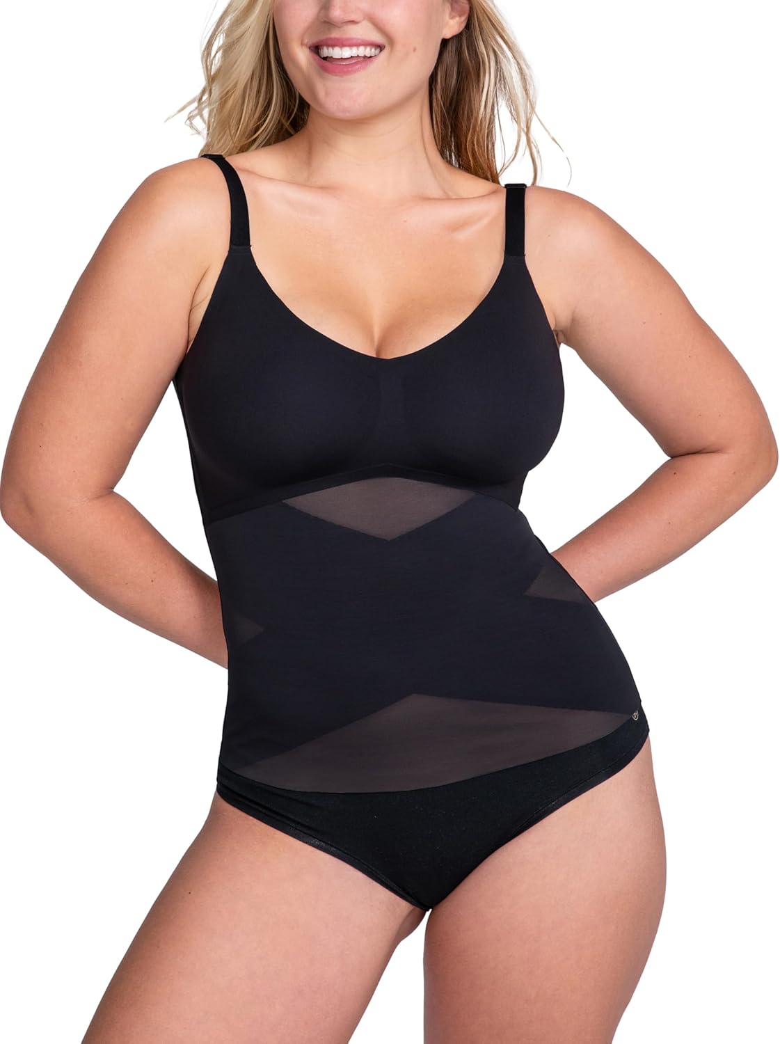 HONEYLOVE Shapewear for Women - LiftWear Cami With Built In Bra - Shaping Top for Tummy Control
