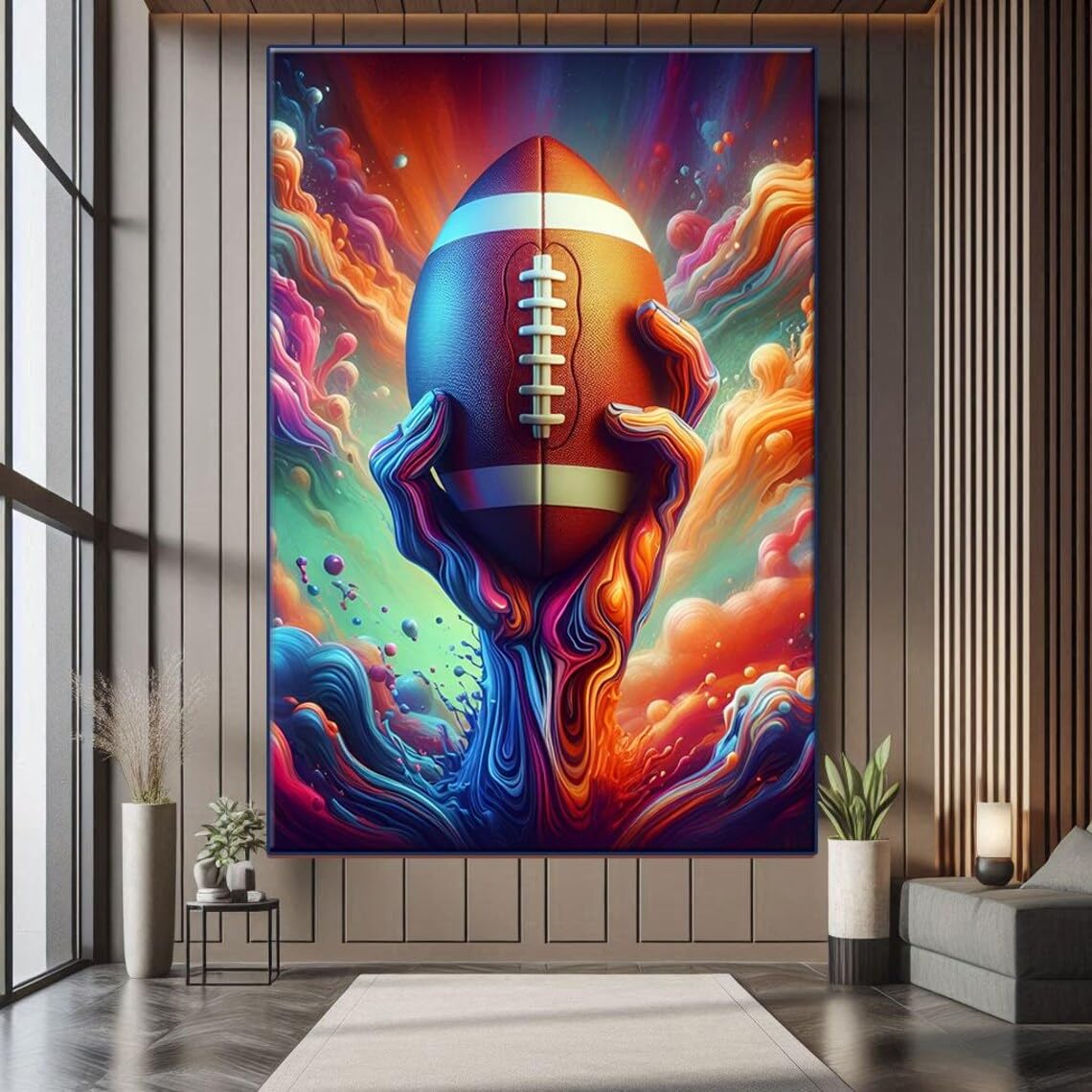 YUSUZHU Lienzo motivacional de fútbol, arte mural, decoración de sala de juegos, pósteres e impresiones de imágenes deportivas, entrenador de fútbol (40 x 60 cm/marco interior)