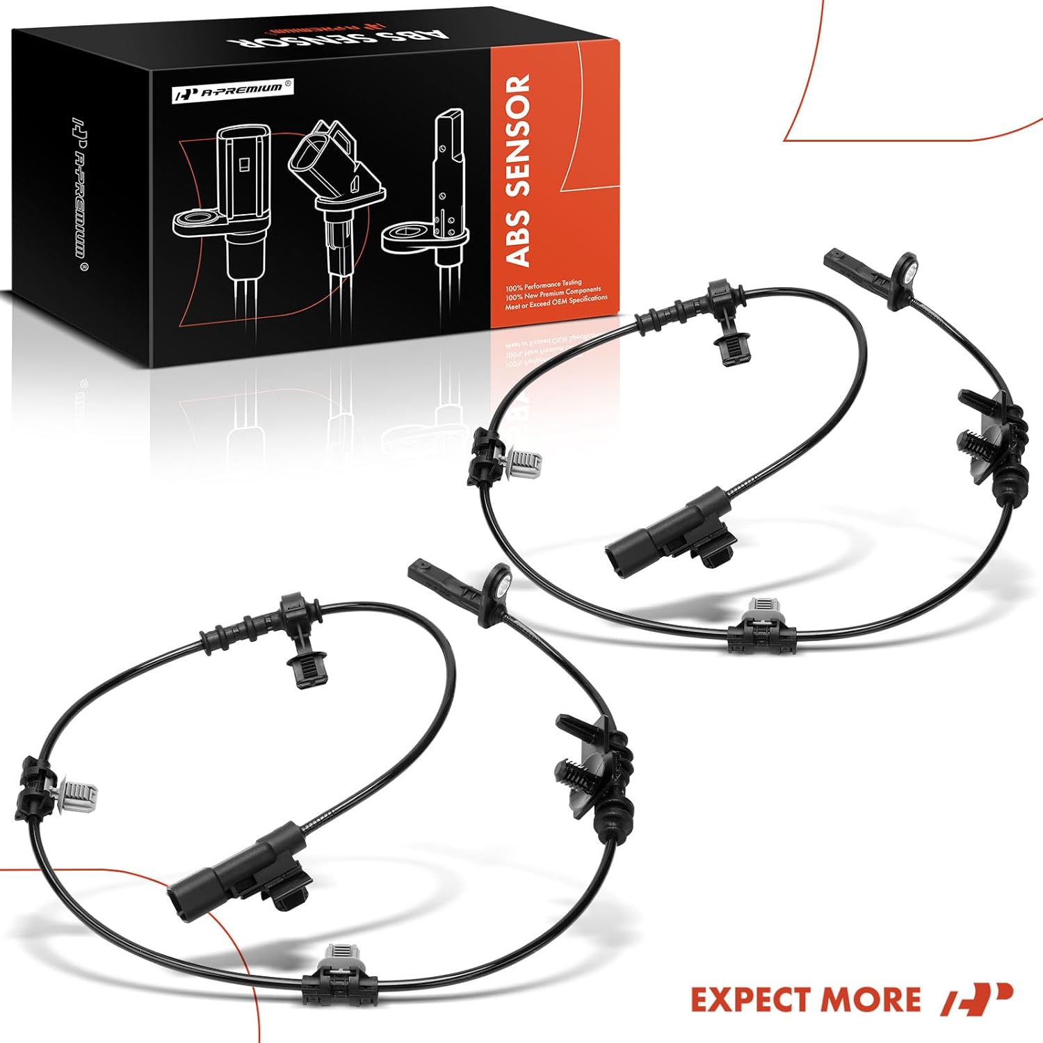 A-Premium Rear Side ABS Wheel Speed Sensor Compatible with Chevrolet, GMC, Buick, Cadillac Models - Traverse 2018-2024, Blazer 2019-2024, Acadia 2017-2023, Enclave 2018-2024, XT5, XT6, 2-PC Set