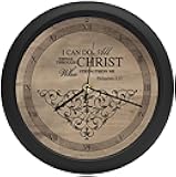 Mark Feldstein & Associates I Can Do All Things Inspirational Natural Brown 8 inch Three Hymn Sound Clock