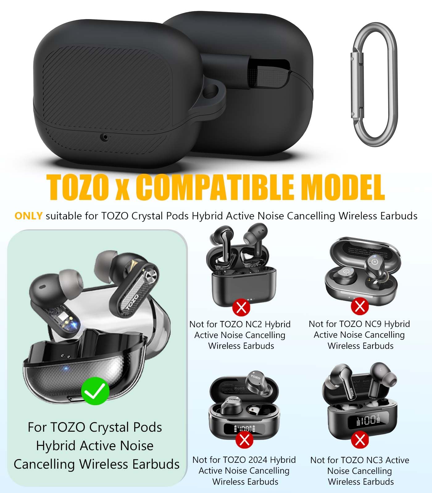 Amazon | AGENTNANO TOZO Crystal Pods(2024)用ケースカバー