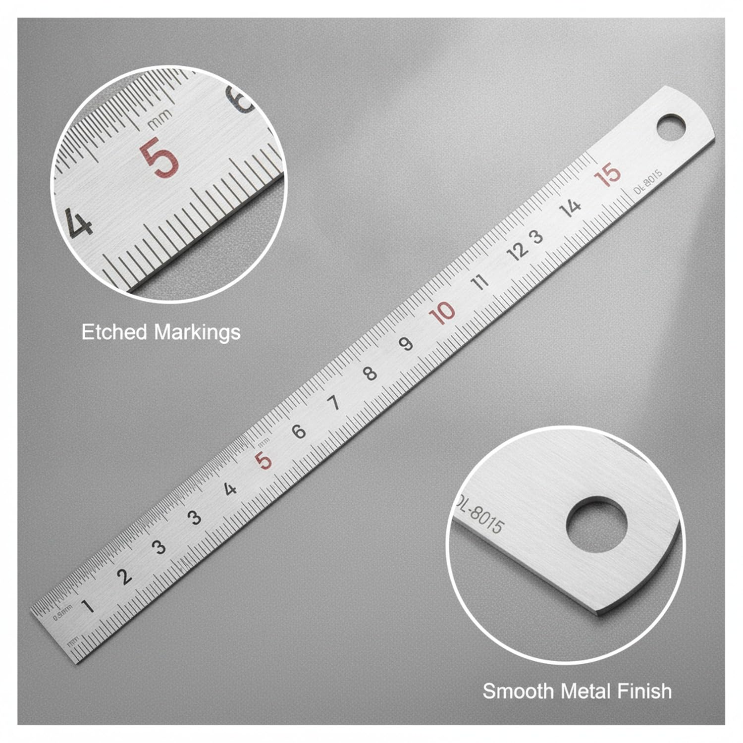 Regla Recta de Acero Inoxidable para Medición y Dibujo Técnico, Borde Preciso y Estable (1 PC)