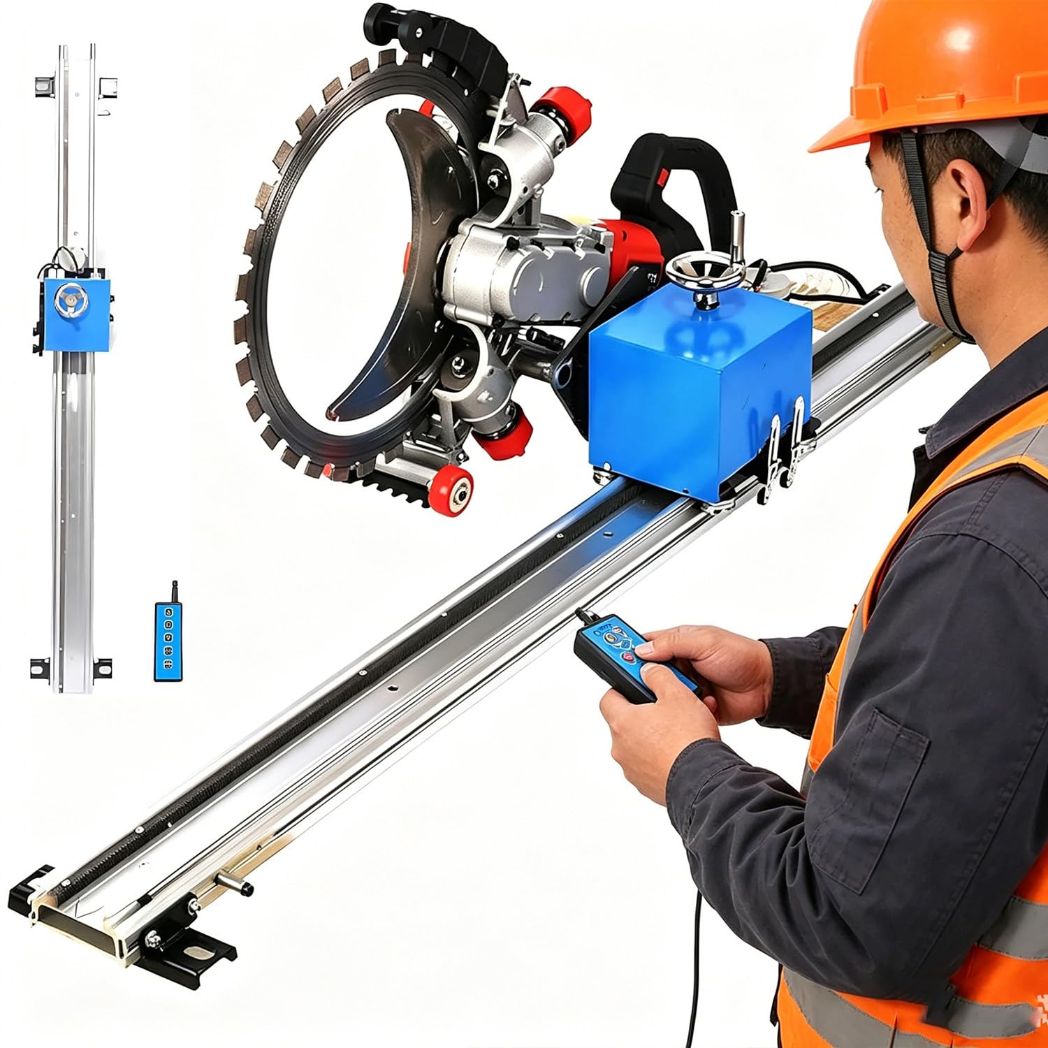 LXMydriasis rail for concrete saw, rail-guided for electric ring saw,rail-guided for electric ring saw with 150 W motor, Ring Saw Cutting Guide,for Concrete Ceramic Tiles Walls Floors 3m