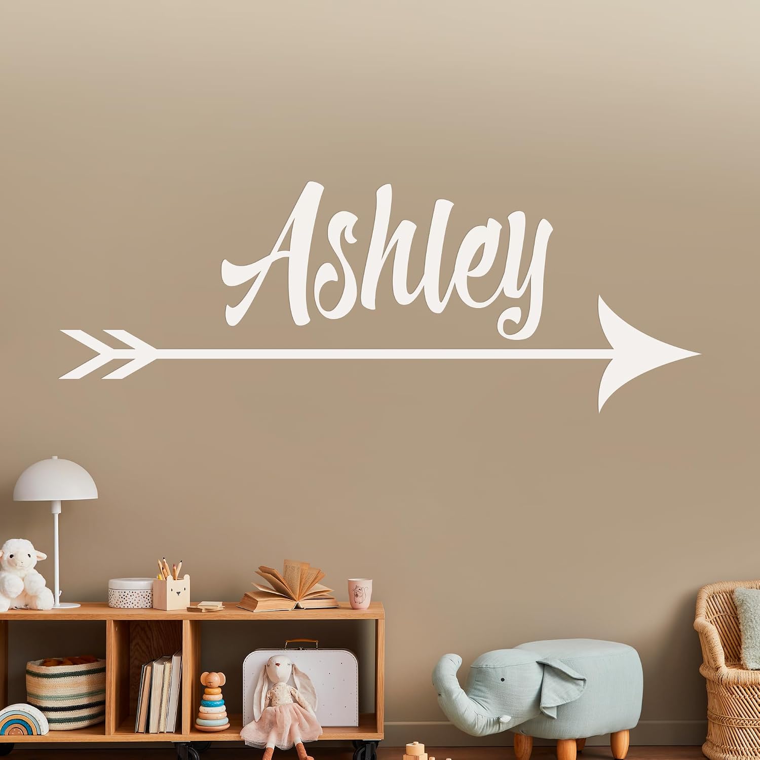 Custom Arrow Name Gold Series - Baby Girl - Wall Decal Nursery for Home Bedroom Children(782) (Wide 42"x 13" Height)