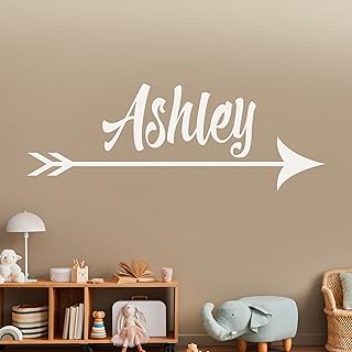 Personalized Name Arrow Wall Decals | Name Decals for Walls | Arrow Wall Decals for Bedroom | Custom Wall Decal | Arrow Decals for Nursery | Wall Decor | Multiple Options for Customization (Wide 32