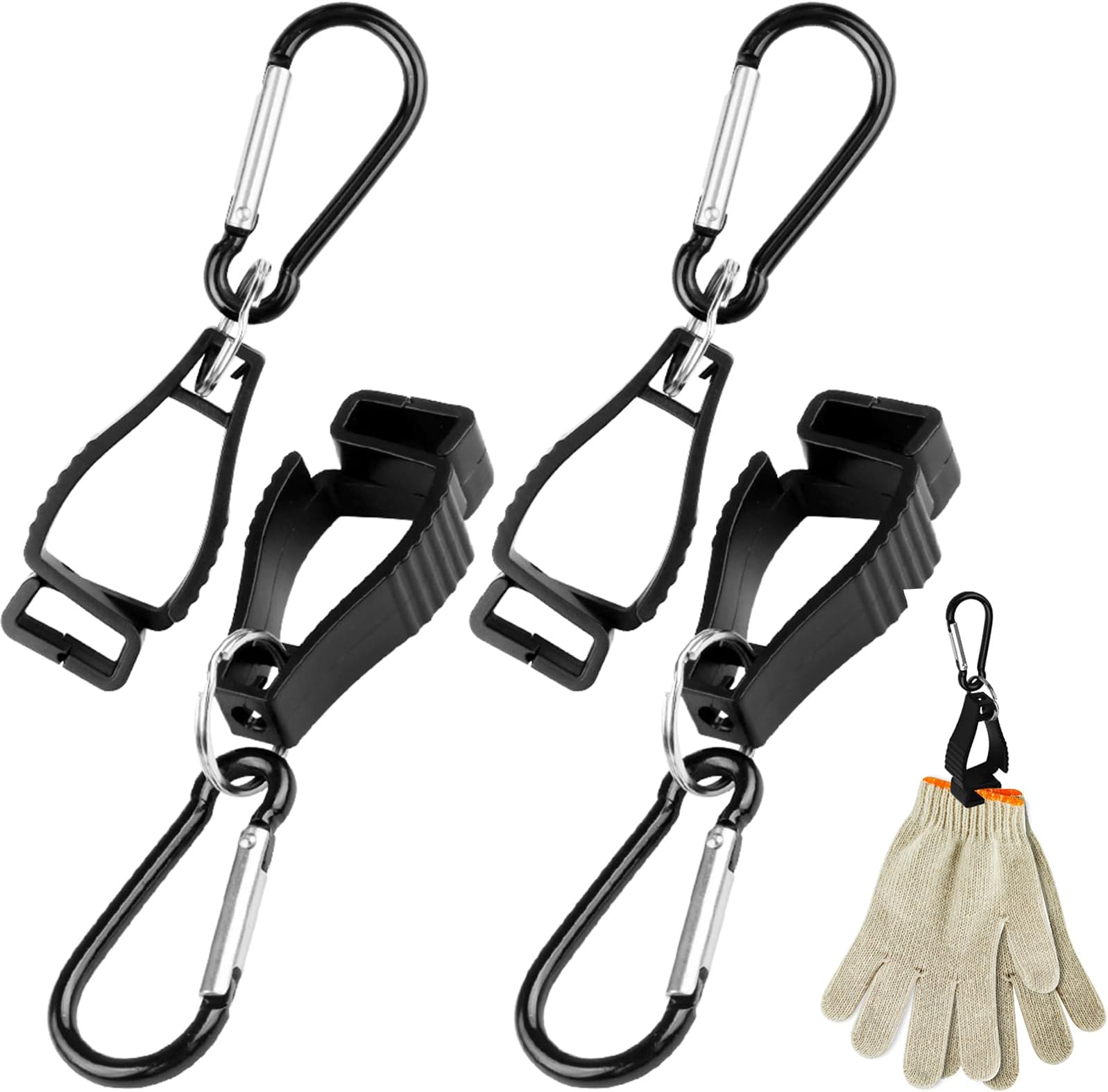 4Pcs Black Work Glove Clip Holder, Grabber for DIY Store, Garden Work