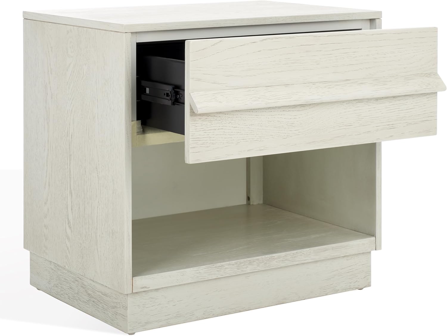 SAFAVIEH Couture Collection Deirdra White Wash 1-Drawer 1- Shelf Nightstand (Fully Assembled)