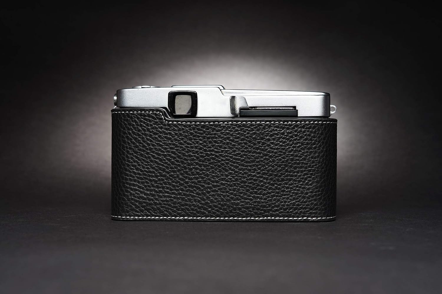 Pen-FT Case, BolinUS Handmade Genuine Real Leather Half Camera Case Bag Cover for Olympus Pen-FT Film Camera with Hand Strap (Black)