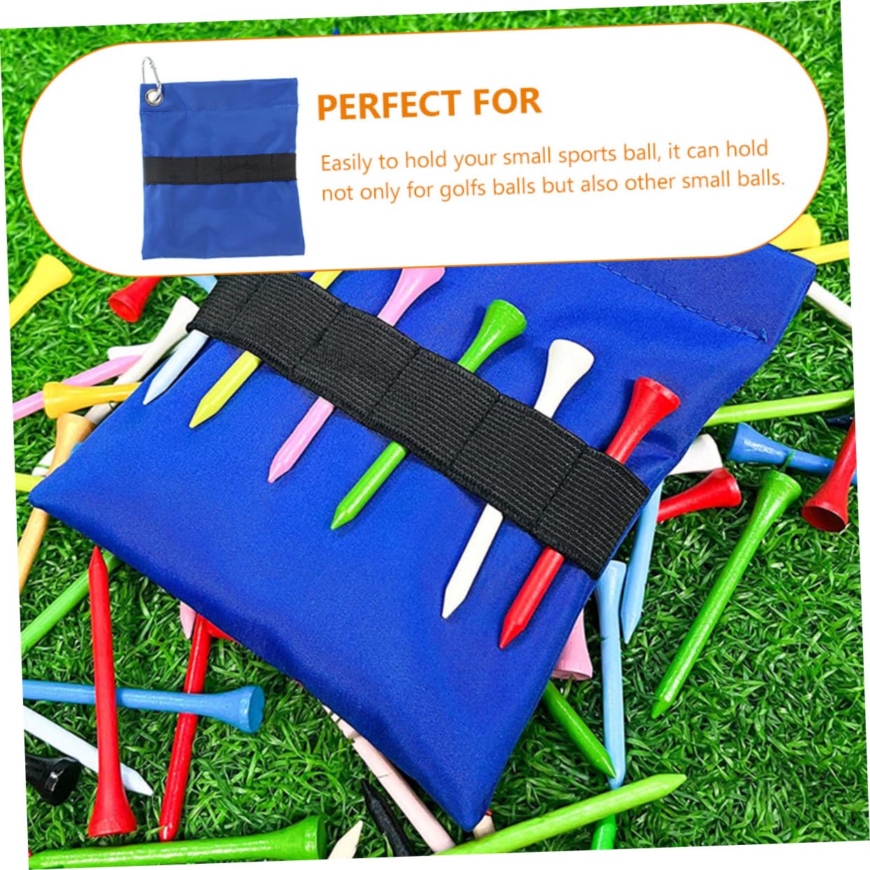 TOYANDONA Golf Accessories Tee Holder Pouch Nylon Blue