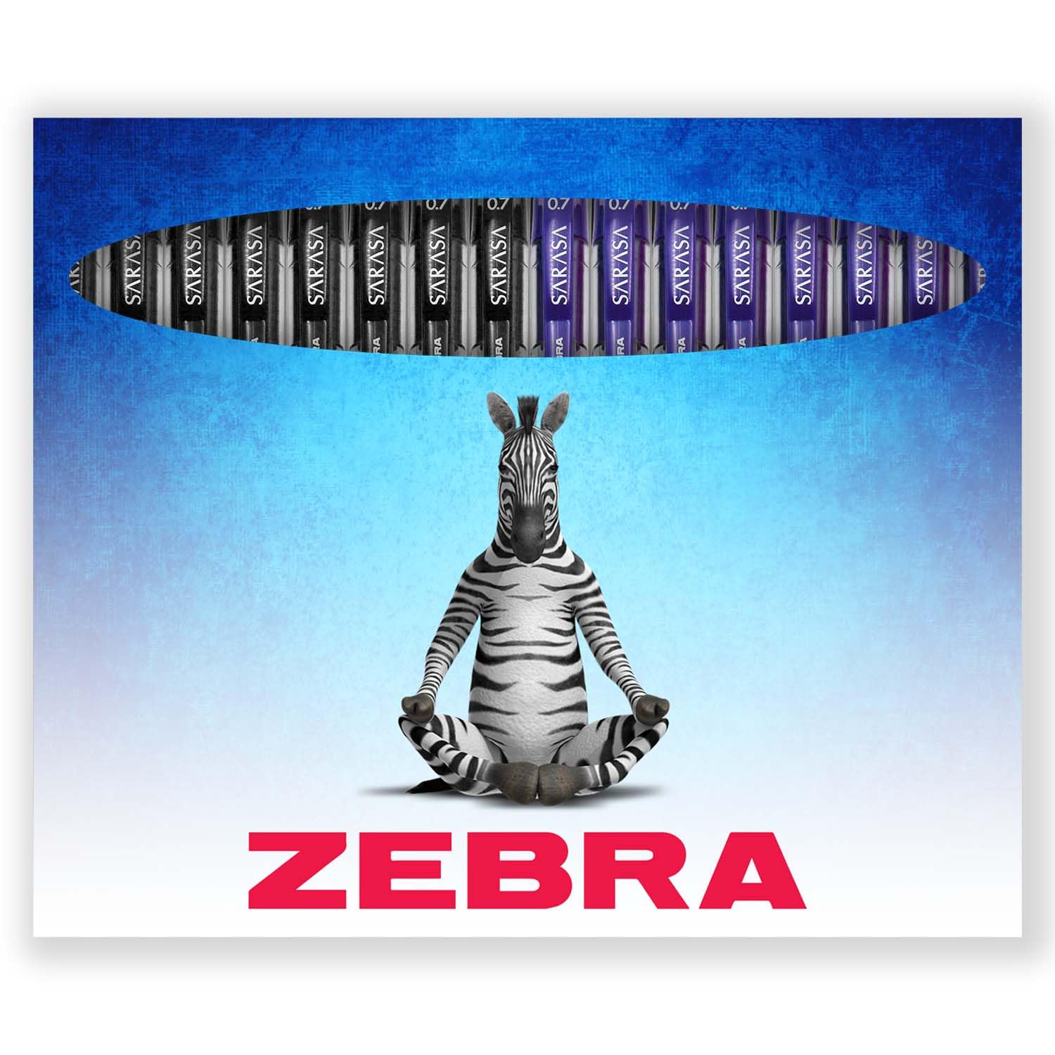 Zebra Sarasa Pen - Retractable Gel Ink Rollerball Pens - 0.7mm Nib - In Envelope Gift Packaging - Set of 16 (Black & Blue) - Image 2