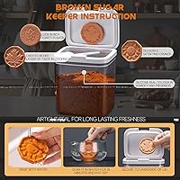 Vista 3 de Contenedor de azúcar moreno - Contenedor hermético de 2 cuartos de galón/2 litros, contenedor de almacenamiento de azúcar moreno, contenedor