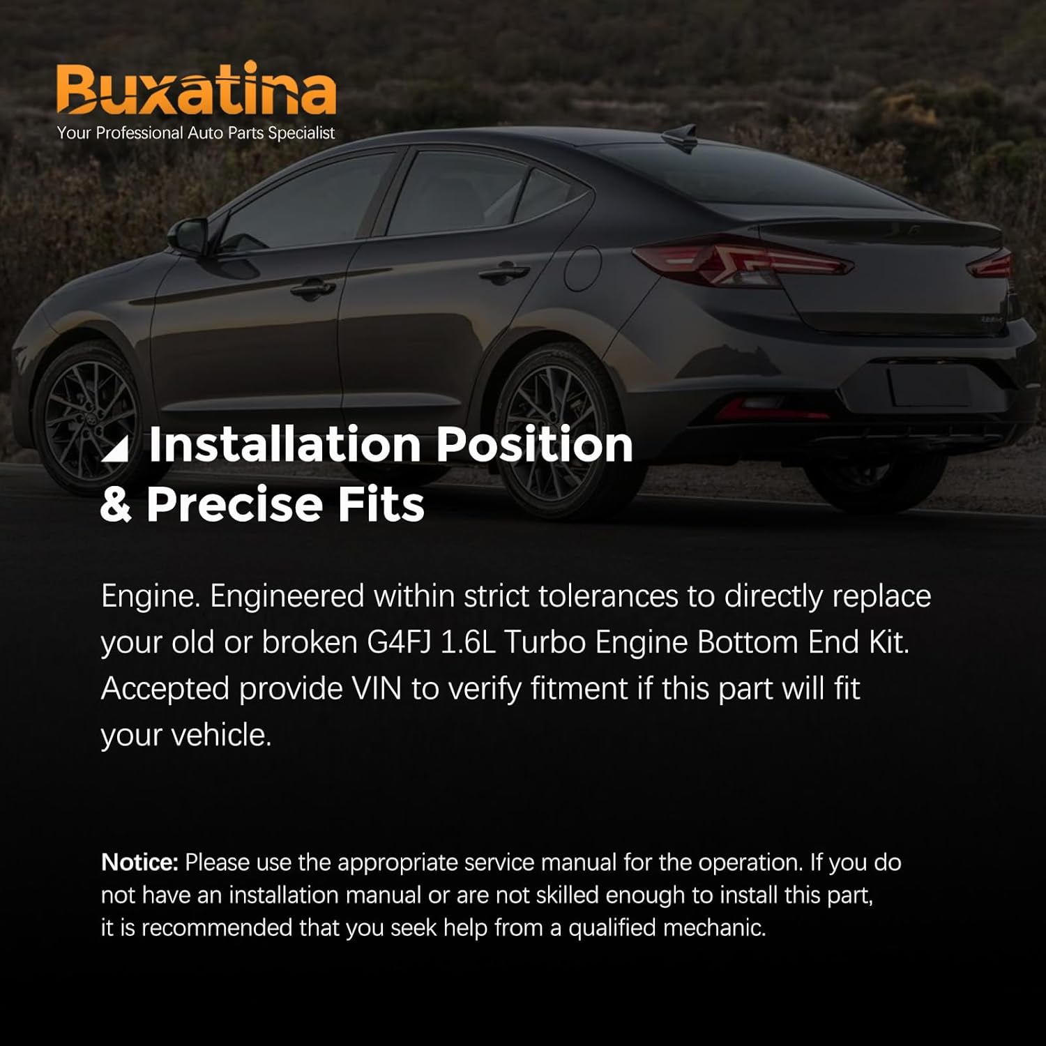 G4FJ 1.6L Turbo Engine Bottom End Kit for H-yundai 2012-2020 for Kia 2014-2021 G4FJ 1.6L Turbo Engine Crankshaft Connecting Rod Bearing Piston w/Gasket Kit 23110-2B710 23110-2B700 235102B700