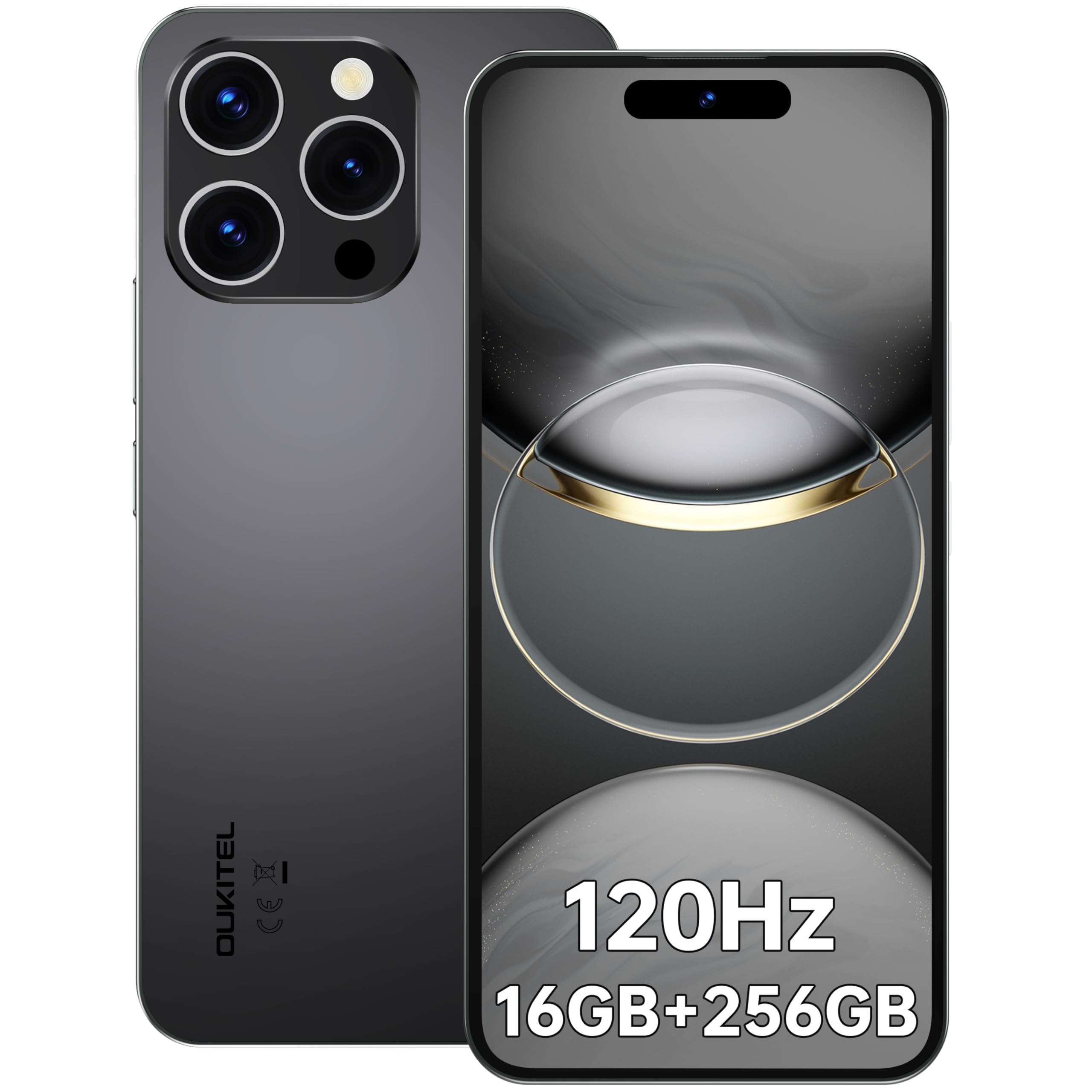OUKITEL P1 スマートフォン ブラック RAM24GB ROM256GB Oukitel P1 – OUKITEL
