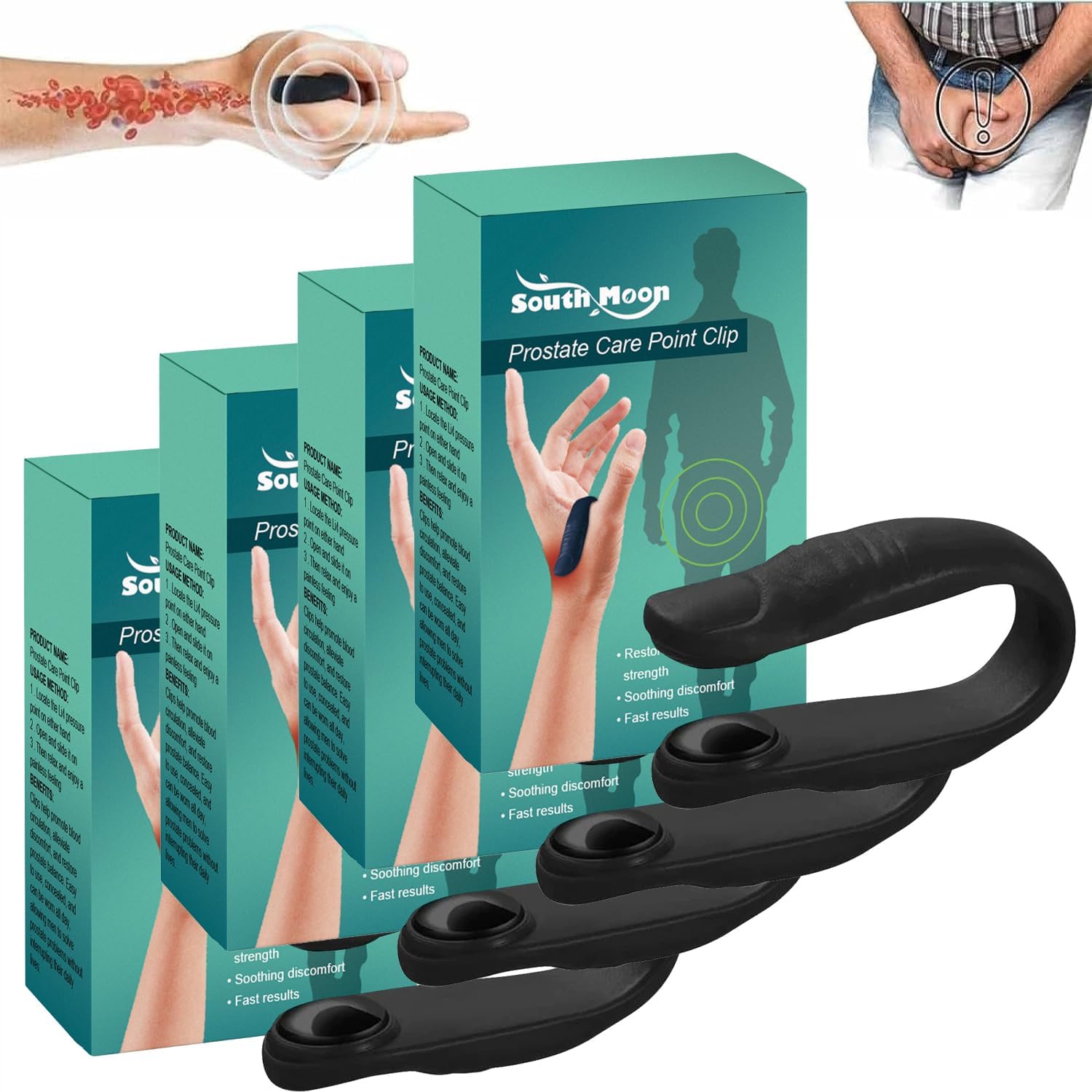 4pc Acuplus Prostate Care Point Clip, Acuplus Acupressure