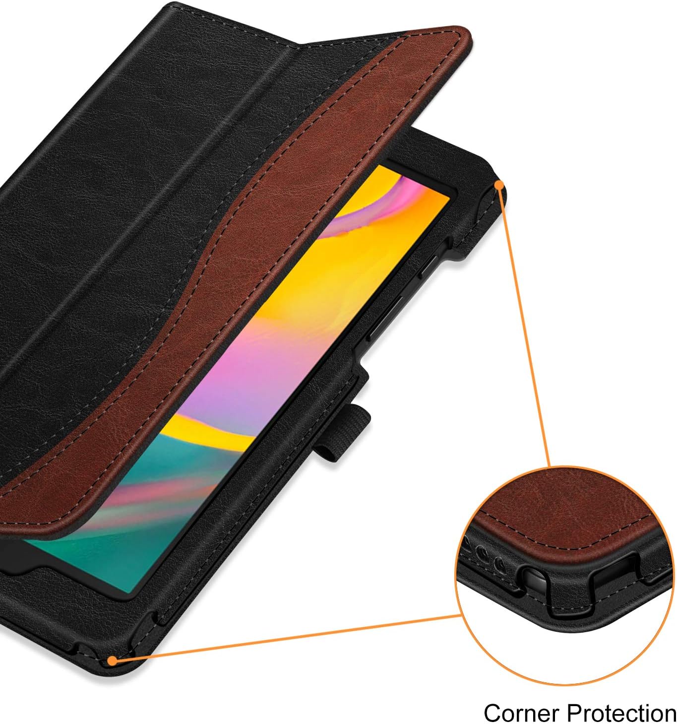 Fintie Folio Case for Samsung Galaxy Tab A 8.0 2019 Without S Pen Model (SM-T290 Wi-Fi, SM-T295 LTE), [Corner Protection] Slim Fit Premium Vegan Leather Stand Cover, Dual Color