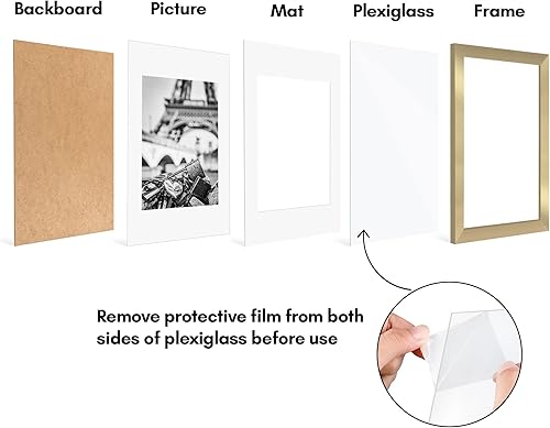 Vista 167 de Americanflat Portarretratos de 8 x 12 pulgadas con plexiglás pulido, juego de 2 portarretratos de 6 x 8 pulgadas con paspartú o para fotos de 8 x 12