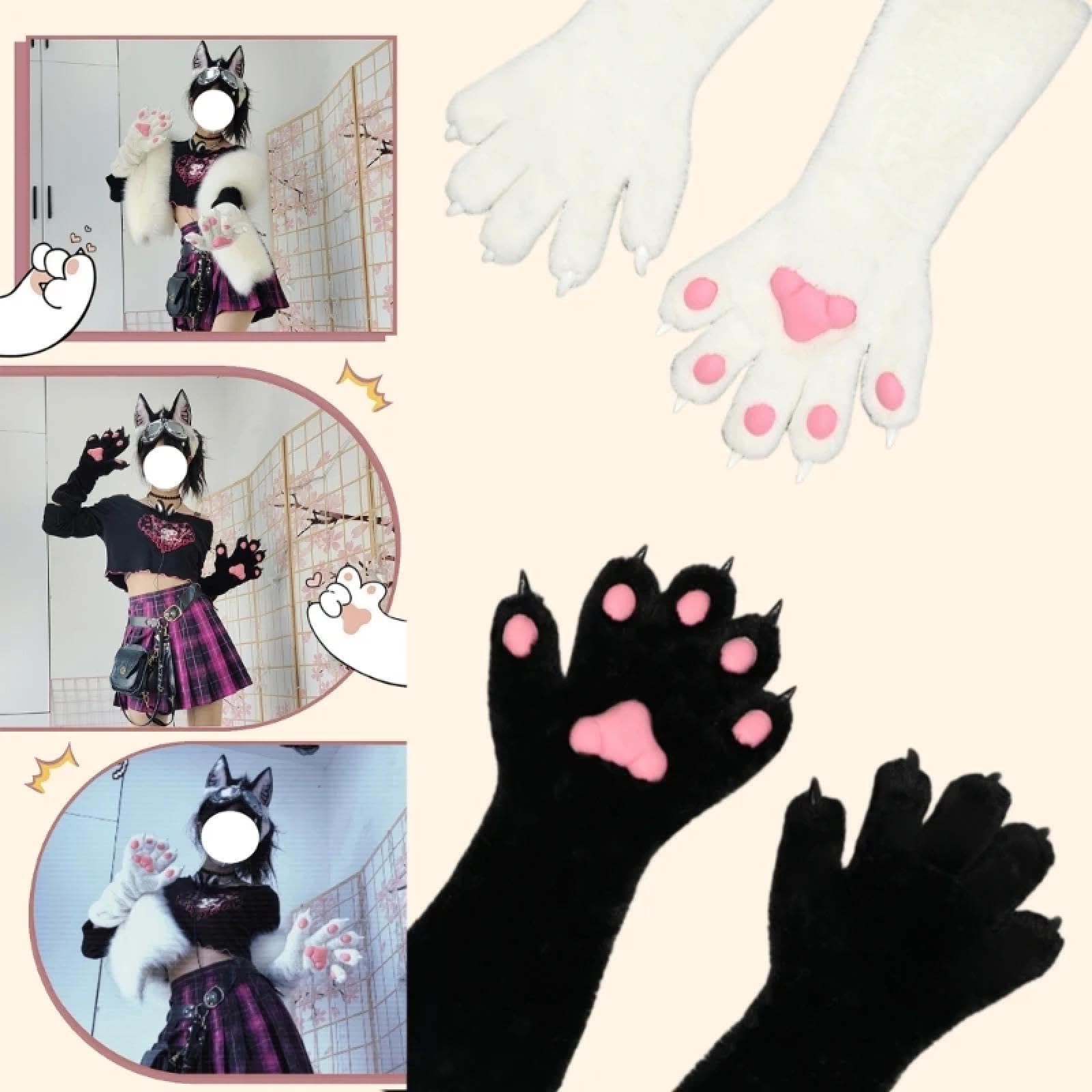 SiVaji Rękawiczki rękawiczki męskie damskie zimowe ciepłe przebranie cosplay łapy rękawiczki kobiety zwierzę rękawiczki do rąk impreza anime rekwizyty