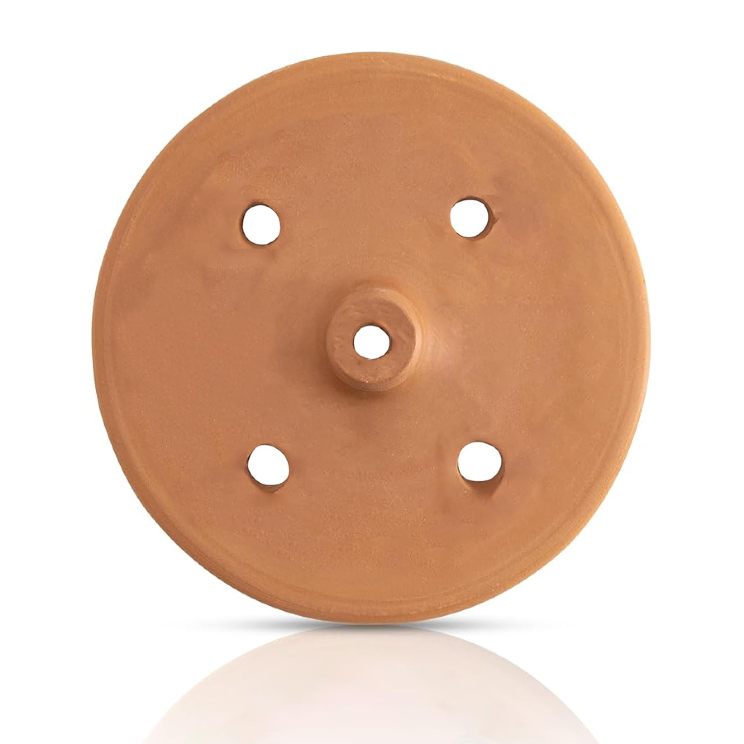 Hakan Handmade Clay Dolma Lid Cover, Unglazed Terracotta Grape Leaf Roll Lid, Natural Earthenware Weighted Cooking Grill Press | Small 18 cm - 7.19 in