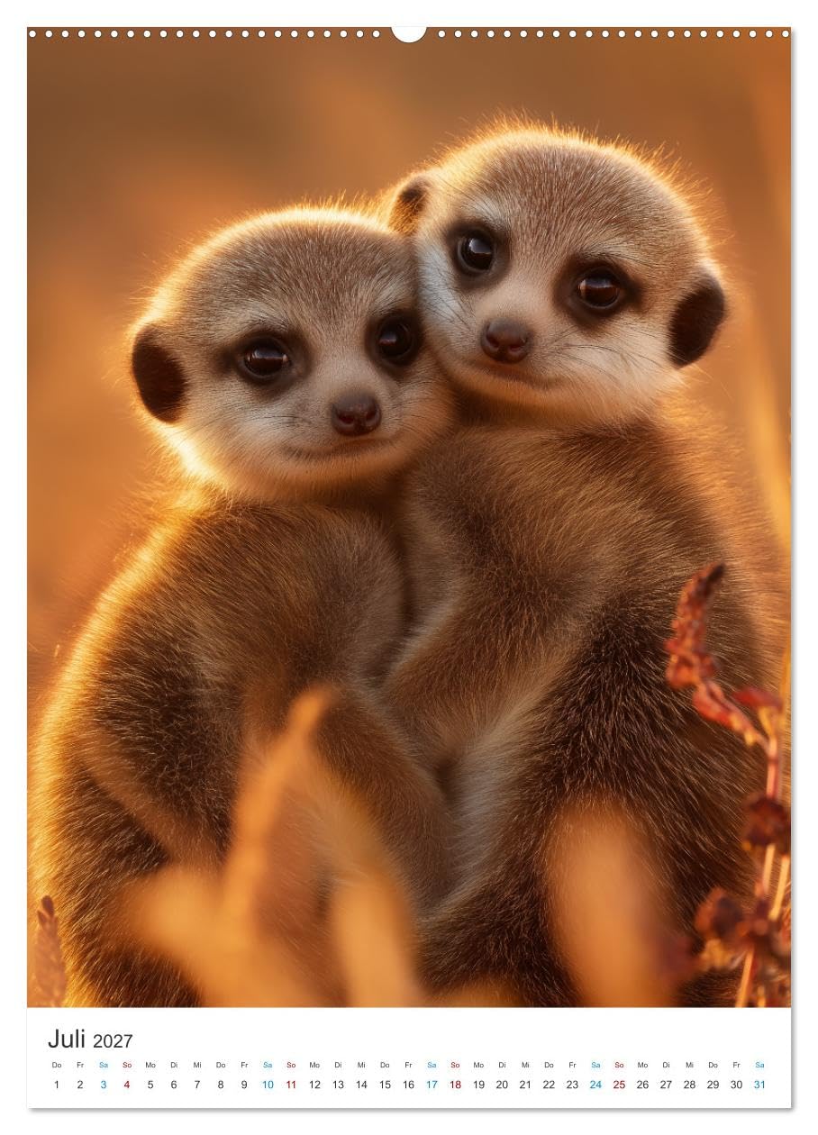 Wächter der Wüste (hochwertiger Premium Wandkalender 2027 DIN A2 hoch), Kunstdruck in Hochglanz: Perfekt für alle Tierfreunde, Erdmännchen Fans und ... Lächeln gönnen möchten. (CALVENDO Tiere)