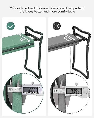 Miniatura 6 de SONGMICS Rodillero y asiento de jardín, regalos de jardinería para mujeres y hombres, taburete de jardinería plegable, con almohadilla de rodillas