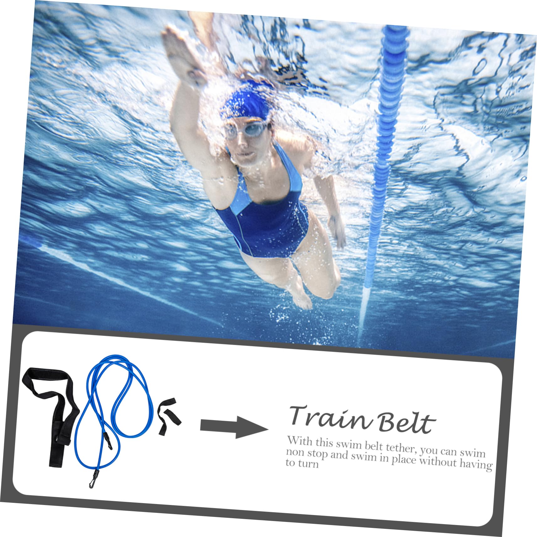 WOONEKY 2 Set di Kit per Lallenamento al Nuoto Cintura Elastica Set di Resistenza al Nuoto Attrezzi per Esercizi di Nuoto Allenamento in Piscina per Il Fitness