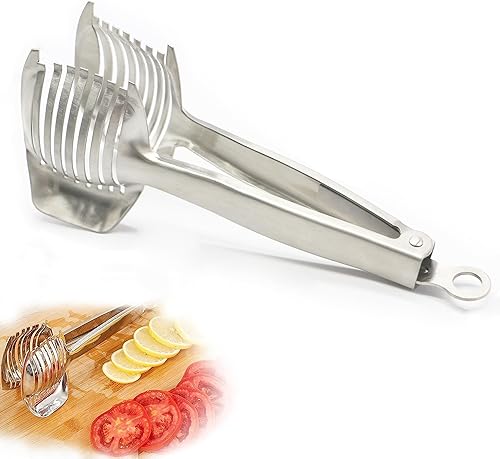 ZLMC Cortador de tomate Cortador de verduras Herramienta de corte de huevo de limón redondo Herramienta multiusos Pinzas de fruta redondas de mano