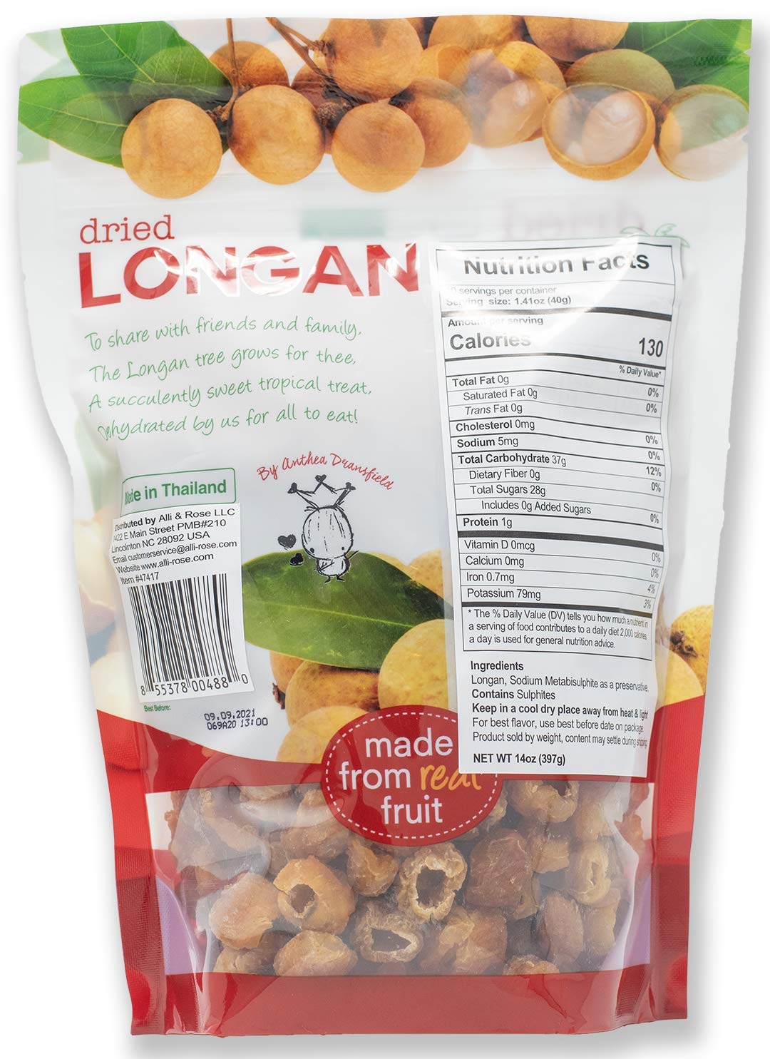 Tropical Fields Dried Longan - Made from REAL Fruit