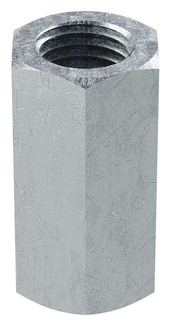 M14-2 Dia. x 42 mm L x 22 mm W Zinc Plated Finish Coupling Nut, 25 pk.