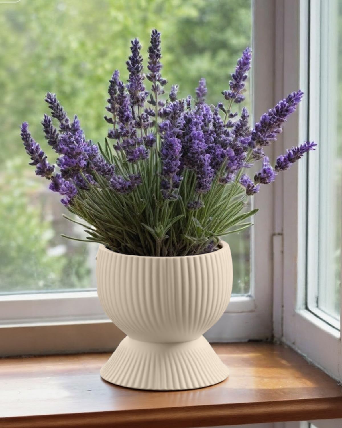 OXART 6.7 Inch Ceramic Plant Pot, Modern Planters for Indoor Plants, Large Indoor Pots for Plants with Drainage Holes, Flower Pot, Decorative Pots for Flowers & Herbs, Yellow