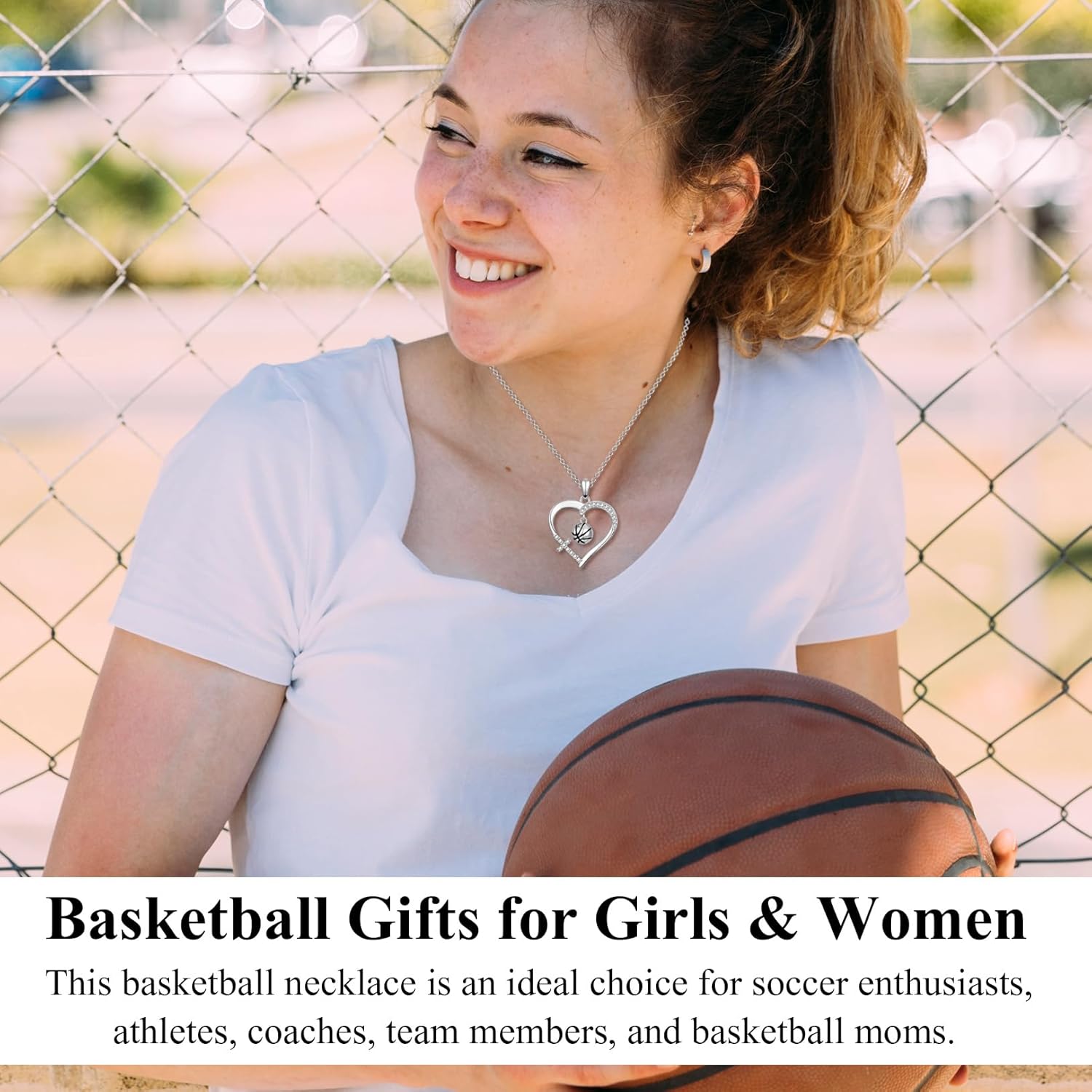 Basketball/Volleyball/Softball/Soccer Gifts for Girls, Sport Accessories Cross Necklace Jewelry Birthday Christmas Valentines Easter Baptism Graduation Gifts for Teens Teenage - Image 2