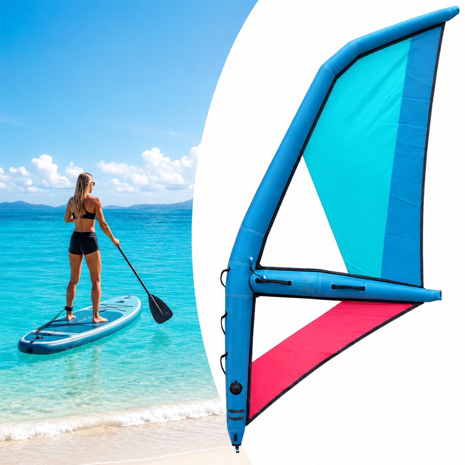 twostronking Handheld Inflatable Surfing Wing, Paddle Board Sail Kit, Surfboard Sail 4.2㎡