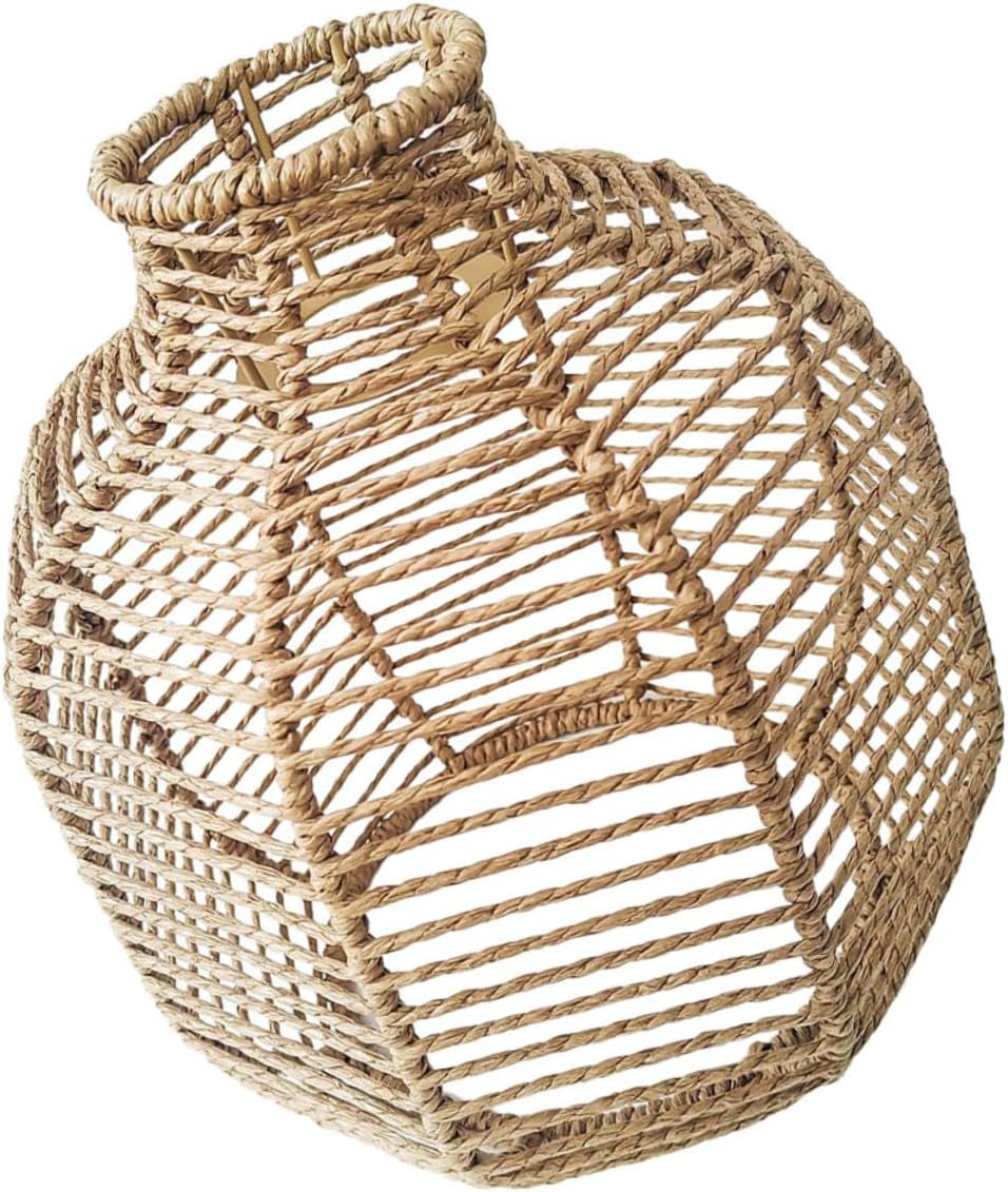 Mipcase Woven Lampshade Pendant Light Fixture Chic Ceiling Shade for Farmhouse Decor Handcrafted Paper Rope Design for Living and Bedroom Vintage Style Hanging Light