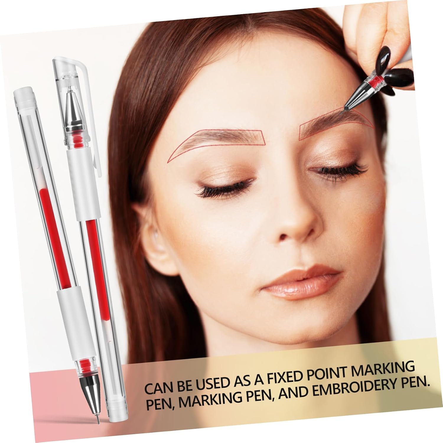 VALICLUD 4 Pcs Plastic Brow Mapping Pen Set for Precise Skin Positioning