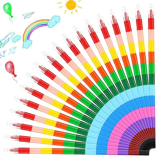 18 lápices de colores apilables, mini crayones para recuerdos de fiesta de niños, lápices apilables a granel, 12 colores en 1 para dibujar marcas,