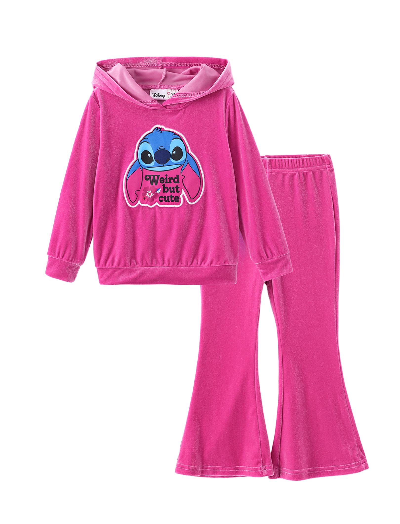 Disney Girls Outfits Long Sleeve Knot Front Shirt Flare Pants 2PC Clothes