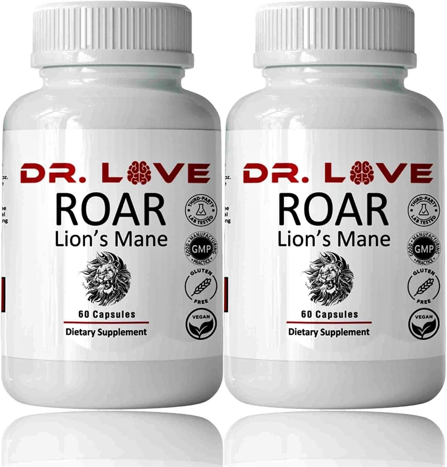 DR Loves Roar Lions Mane Supplement, 60 Capsules (2)
