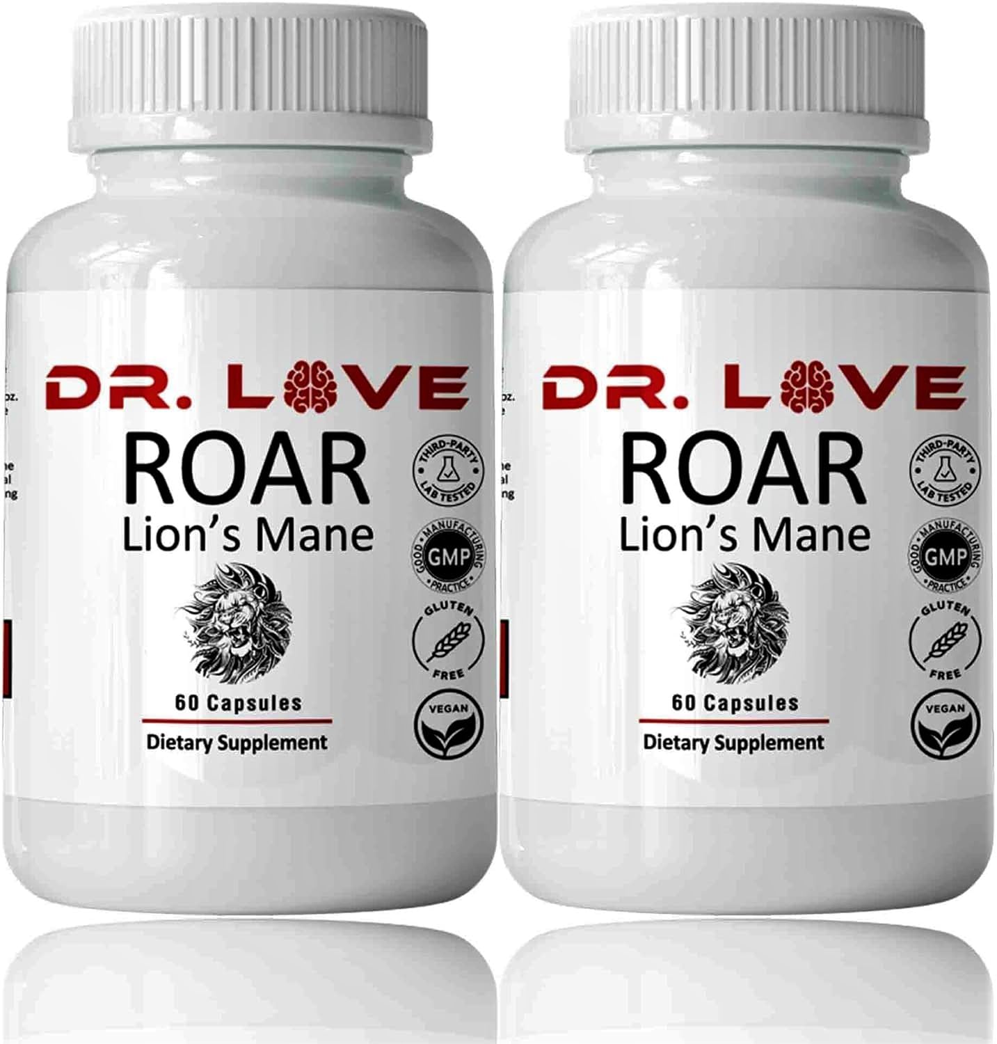 DR Loves Roar Lions Mane Supplement, 60 Capsules (2)