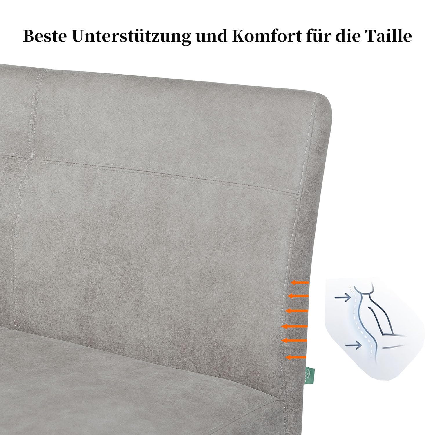 DUBI Möbel Sitzbank Joyce 160 cm mit Federkernpolsterung – Moderne Esszimmerbank Grau – Gepolsterte Küchenbank mit 15 cm Polsterung & Metallbeinen Schwarz