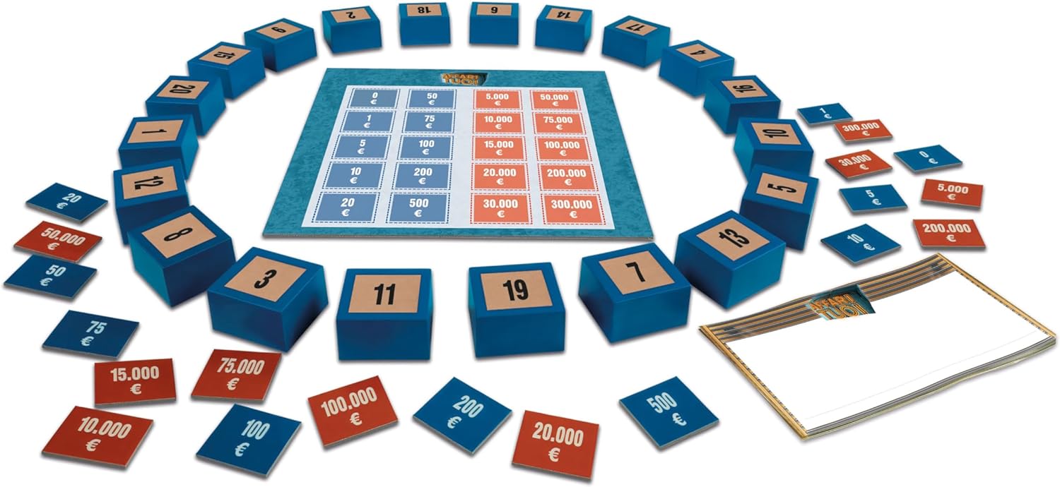 Clementoni - Affari Tuoi, official board game from the TV series, with packages and offers, for children aged 8 and adults, 2-4 players, Made in Italy, Italian language, 16882