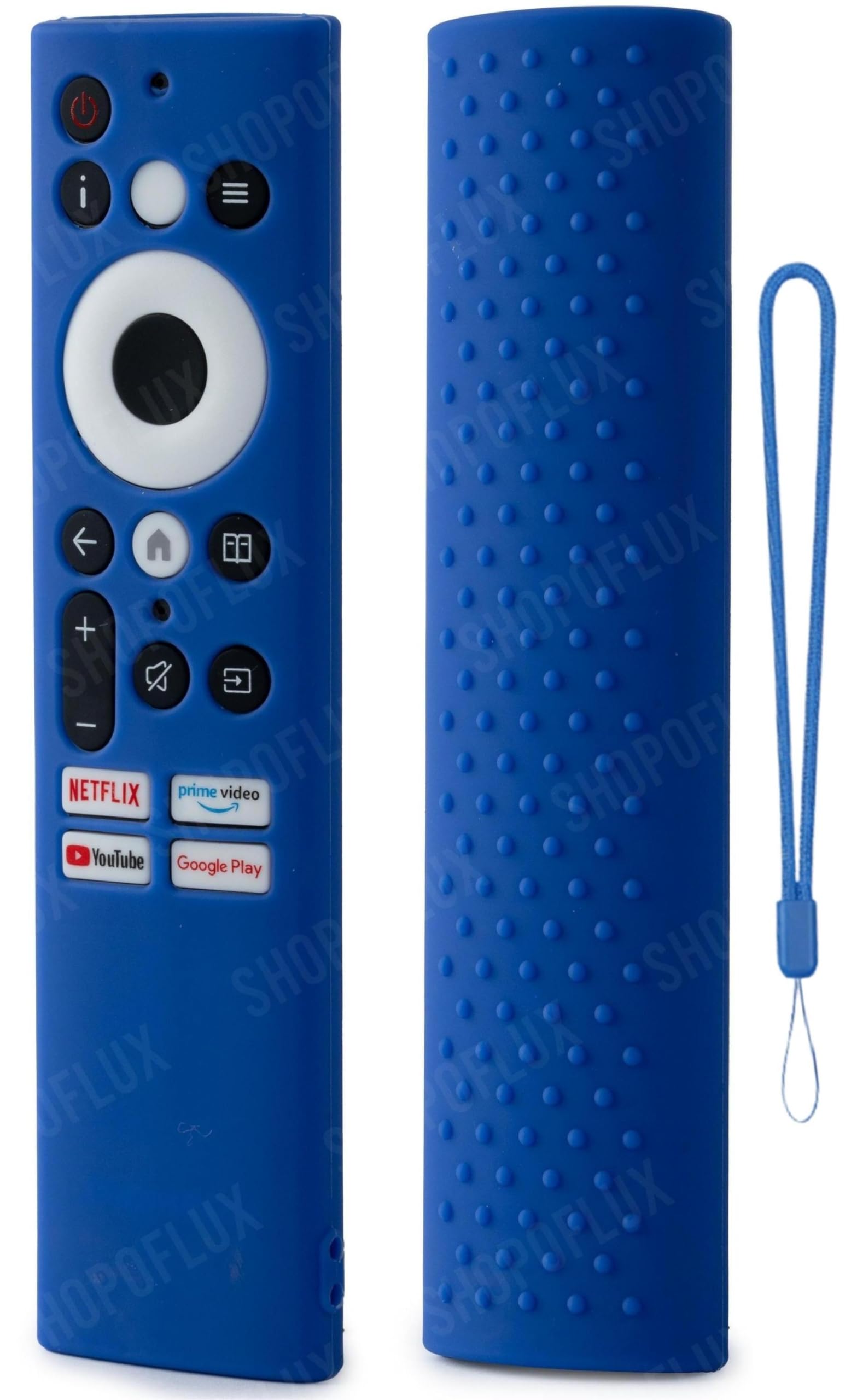 Shopoflux Silicone Cover case Compatible with Sansui Croma Haier Blaupunkt Motorola, Philips Smart Tv Remote Protective Case with Lanyard [Remote NOT Included] (Blue)-image-17
