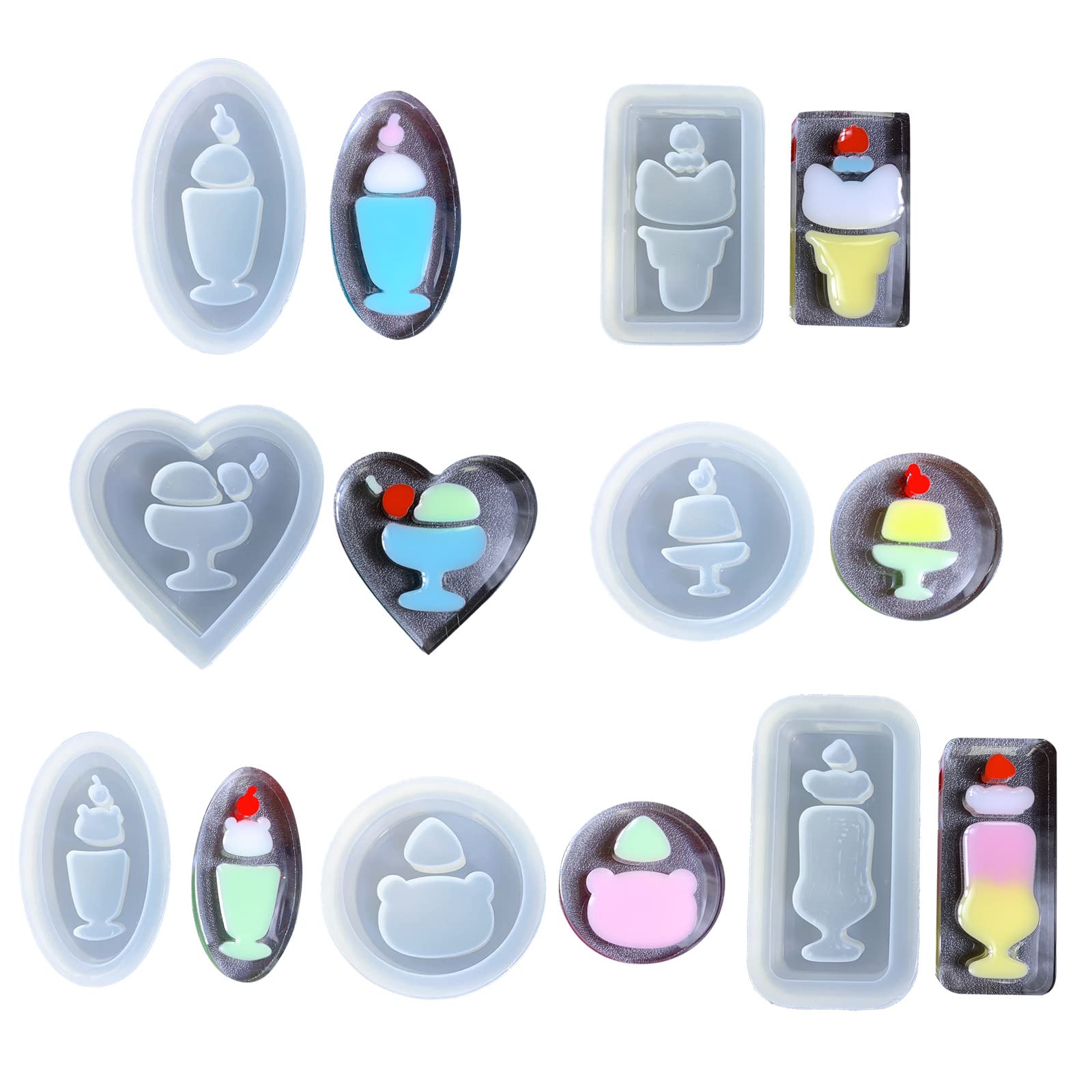 Molde de silicona for helado, molde resina epoxi cristal, adorno joyería, suministros for manualidades hechas a mano(6)